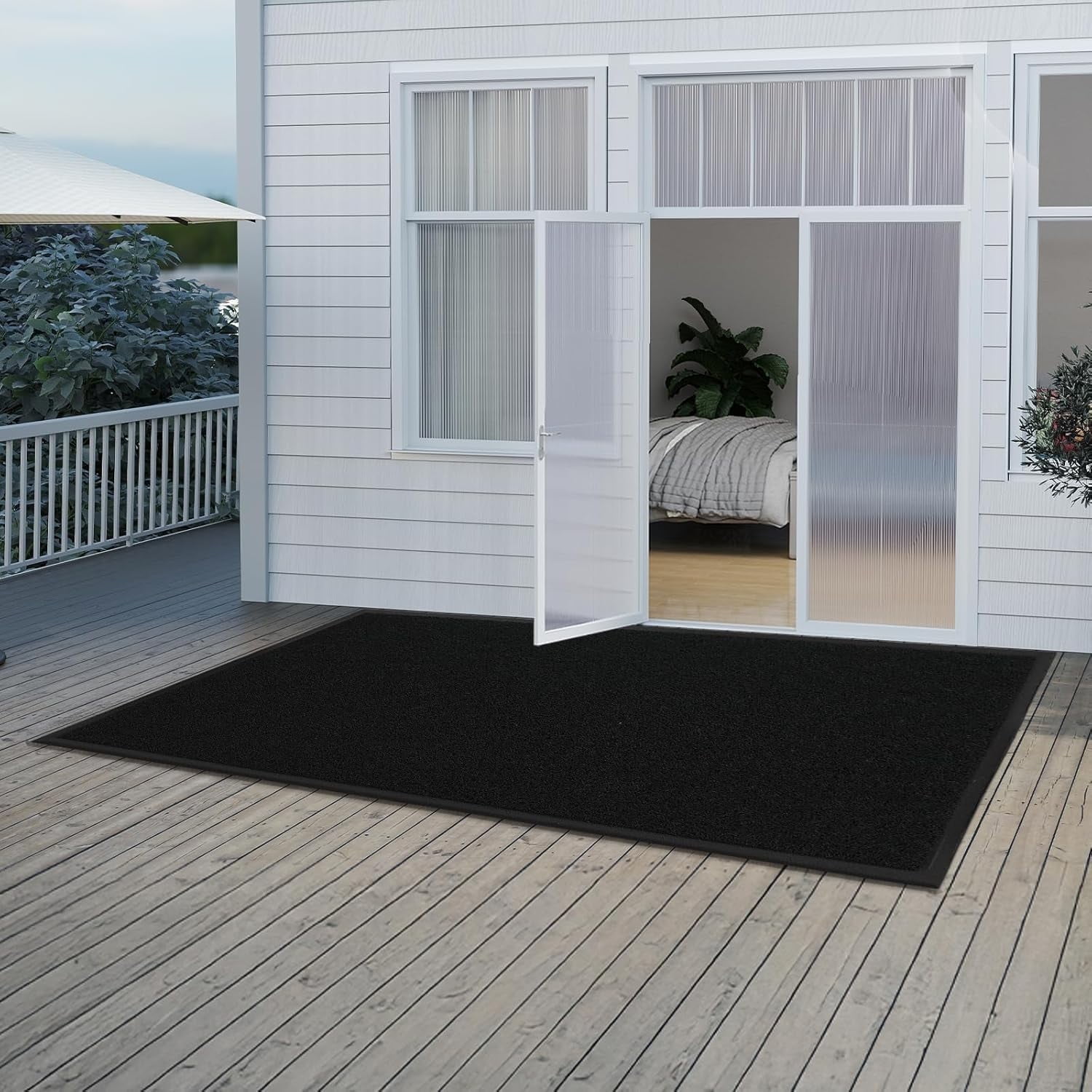 Ktaxon 36" x 71" Front Door Mat Indoor Outdoor Entrance, Waterproof, Stain and Fade Resistant, Easy Clean Patio Porch Entryway Mat Doormat, Black