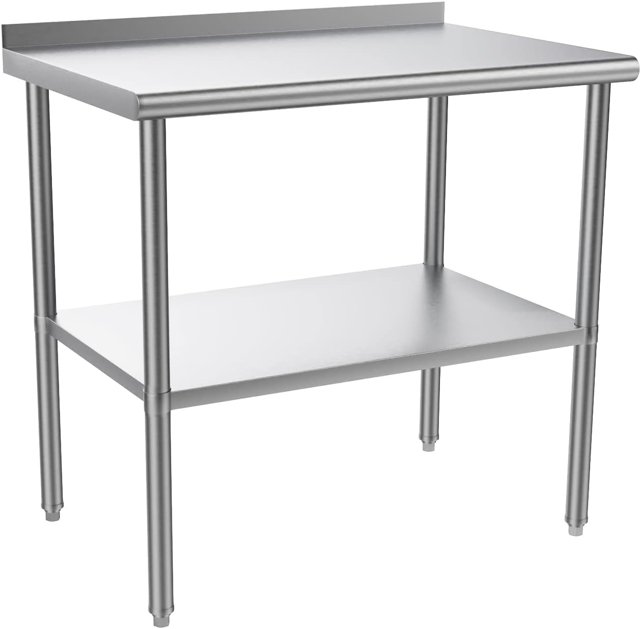 36" x 24" Stainless Steel Work Table with Backsplash and Undershelf