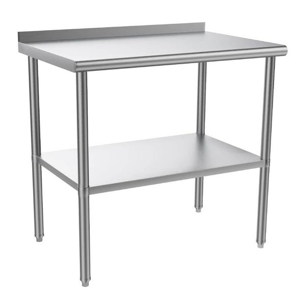 Ktaxon 36" x 24'' Stainless Steel Worktables Workbenches, Commercial Work Table for Prep, with Backsplash, for Kitchen, Restaurant, Home, Hotel