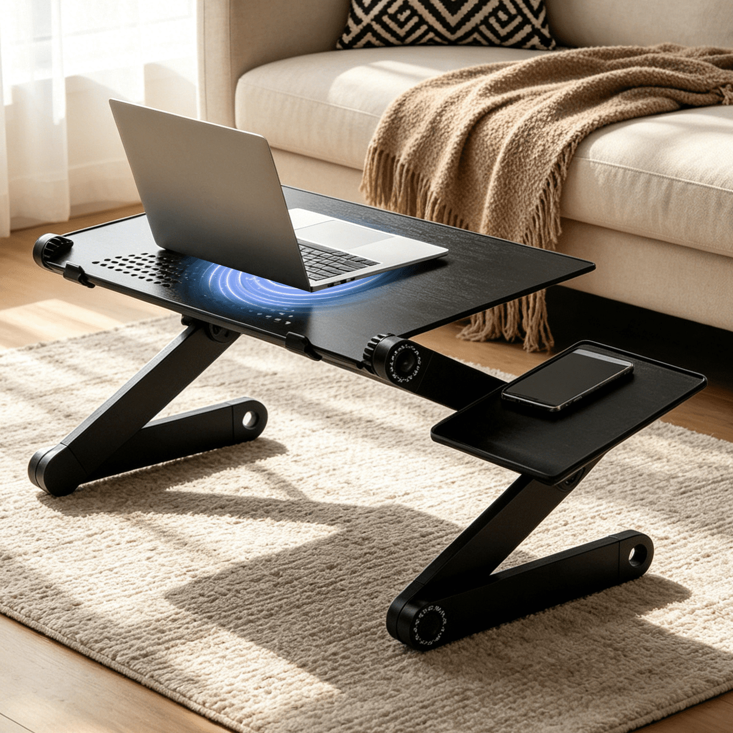 Ktaxon Folding Laptop Desk, Adjustable 360Â°, Cooling Fan