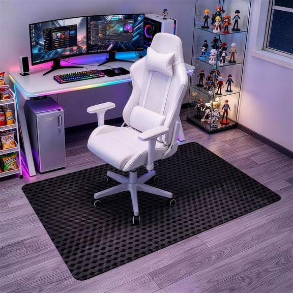 Ktaxon 36x48 Chair Mat for Hard Floors, Anti-Slip PVC Floor Protector with 3D Textured Surface, Waterproof Easy-Glide Desk Mat for Office & Gaming