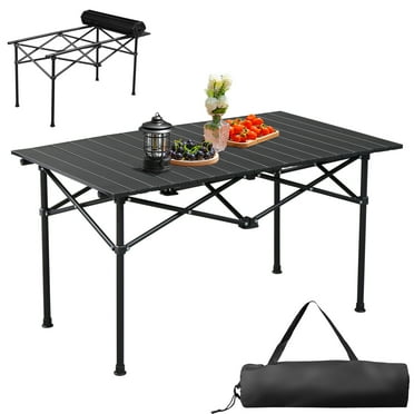 Ktaxon 37in Portable Folding Camping Table, Ultralight Collapsible Table Outdoor Camp Table for Travel Hiking Backyard BBQ Party, Black