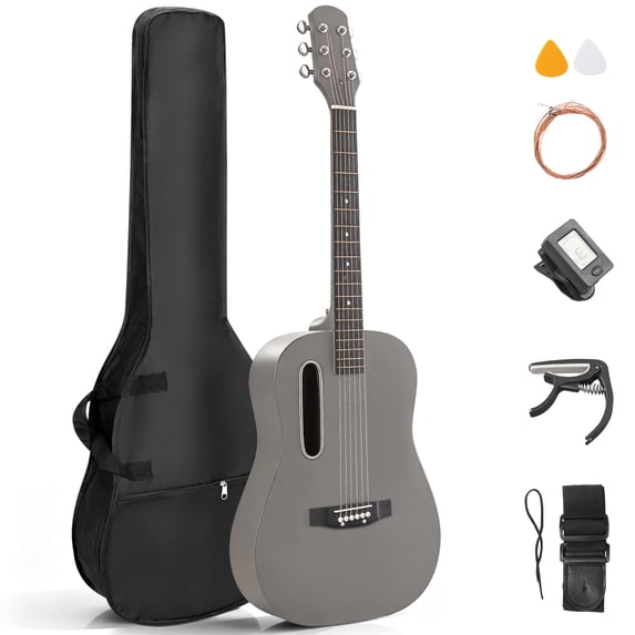 Ktaxon 38 Inch Cutaway Acoustic Guitar, Beginner Folk Guitar Starter Kit with Gig Bag, Tuner, Capo, Strap, Extra Strings, Picks & Wrench for Teens Youth Adults