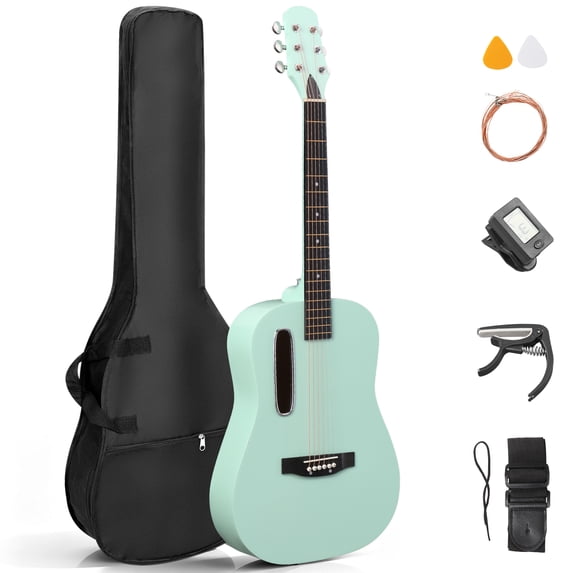 Ktaxon 38 Inch Cutaway Acoustic Guitar, Beginner Folk Guitar Starter Kit with Gig Bag, Tuner, Capo, Strap, Extra Strings, Picks & Wrench for Teens Youth Adults