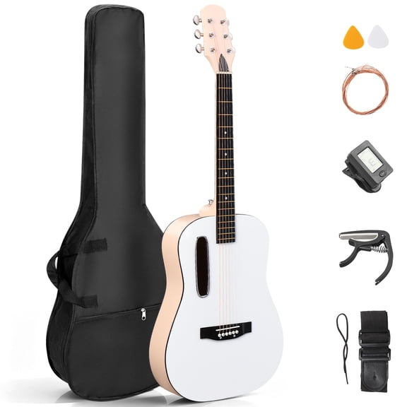 Ktaxon 38 Inch Cutaway Acoustic Guitar, Beginner Folk Guitar Starter Kit with Gig Bag, Tuner, Capo, Strap, Extra Strings, Picks & Wrench for Teens Youth Adults