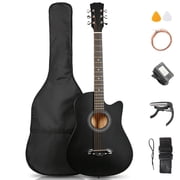 Ktaxon 38 Inch Cutaway Acoustic Guitar for Beginners,Full Basswood Guitar with Complete Starter Kit, Matte Black deal from Walmart