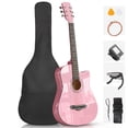 thumbnail image 1 of Ktaxon 38 Inch Cutaway Acoustic Guitar for Beginners,Full Basswood Guitar with Complete Starter Kit, Pink, 1 of 17