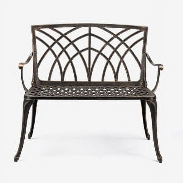 Ktaxon 38'' Outdoor Aluminum Bench with Orchid Back, Patio Bench Chair ...