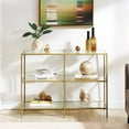thumbnail image 1 of Ktaxon 39.4in Console Table with 3-Tier Shelves, Gold Tempered Glass Sofa Table, Modern Entryway Living Room Table Accent Table for Hallway Bedroom, 1 of 13