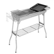 Ktaxon 39 Grills BBQ Charcoal Grill Stainless Steel Fordable Grills - Silver