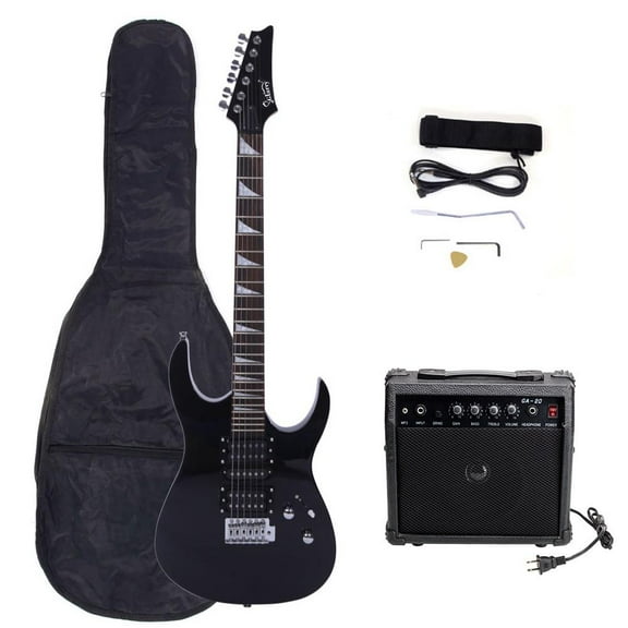 Ktaxon 39 Inch Full Size Electric Guitar 170 Model Starter Kit with 20W Amp Bag Strap Picks Wrench Black