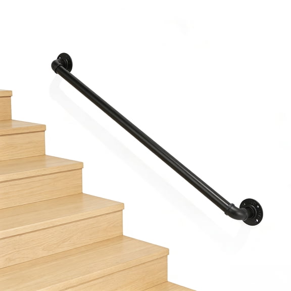 Ktaxon 3FT Black Iron Stair Handrail, Indoor Outdoor Safety Grab Bar for Patio Stairs and Residential Steps