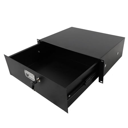 Ktaxon 3U Rack Mount DJ Locking Lockable Deep Drawer, 19 Inch Server Cabinet Case with Key