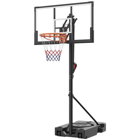Ktaxon 44inch Portable Basketball Hoop Outdoor, 4.4-10FT Adjustable Basketball Goal System with PC Backboard Indoor ,Black