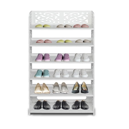 Ktaxon 4/5/6 Tier Carved Storage Organizer Standing Shoe Rack Shelf Cabinet Space Saving