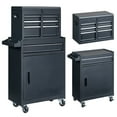 thumbnail image 1 of Ktaxon 4-Drawer 2-IN-1 Rolling Tool Chest Storage Cabinet, Mechanic Tool Organizer Box, 23.2" L x 11" W x 40.2" H, Black, 1 of 22