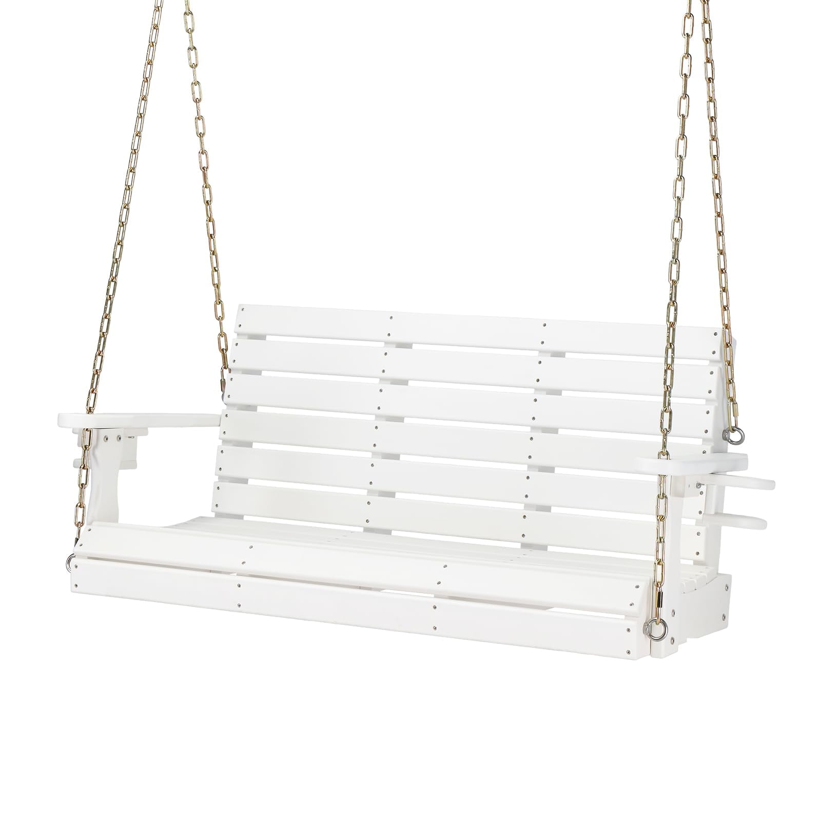 Ktaxon 4 FT HDPE Porch Swing Outdoor with Rotatable Cup Holder, Hanging