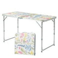 thumbnail image 1 of Ktaxon 4' Outdoor Portable Aluminum Camping Picnic Table, 3-Level Adjustable Height Metal Folding Dining Table, Use for Camping Party Wedding Garden Commercial Entertaining Events, Flower, 1 of 12