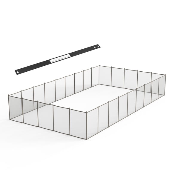 Ktaxon 4-Pack 4FT x 12FT Pool Safety Fence, Gray Aluminum Removable Barrier for Above Ground & Inground Pools