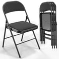 thumbnail image 1 of Ktaxon 4 Pack Folding Chairs Foldable Event Chairs with Metal Frame and Soft Fabric Cushion and Back Wedding Party Black, 1 of 9
