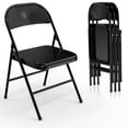thumbnail image 1 of Ktaxon 4 Pack Folding Chairs, Heavy Duty Metal Folding Chair for Dining, Kitchen, Restaurants for Party, Concert, Gathering, Black, 1 of 8