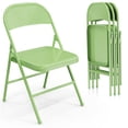 thumbnail image 1 of Ktaxon 4 Pack Outdoors&Indoors Folding Chairs, Heavy Duty Metal, for Outdoor Dining, Party, Concert, Gathering, Green, 1 of 7