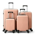 thumbnail image 1 of Ktaxon 4-Piece Luggage Set Hardshell Lightweight ABS Carry On Suitcase 360° Spinner Wheels Gold Pink, 1 of 11