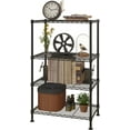 thumbnail image 1 of Ktaxon 4-Shelf Wire Shelving, Kitchen Garage Storage Rack Organizer Black, 20"L x 11.8"W x 31"H, 1 of 8
