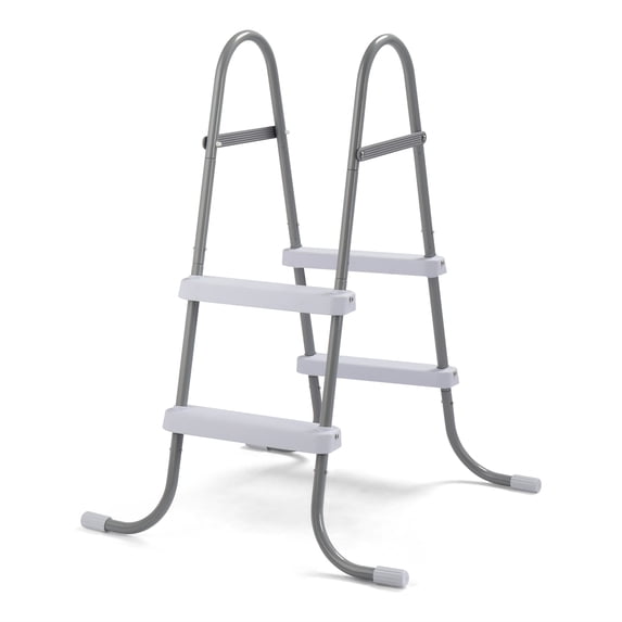 Ktaxon 2-Step 33" Steel Above Ground Pool Ladder, Heavy Duty Non-Slip, Gray Frame & White Steps