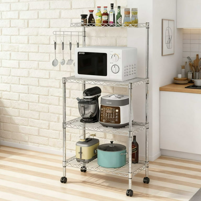 Ktaxon 4 Tier Metal Baker's Rack, Microwave Oven Stand, Kitchen