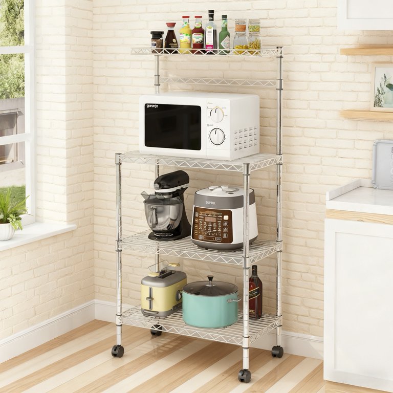 Ktaxon 4-Tier Heavy Duty Metal Kitchen Baker's Rack, Microwave