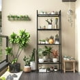 thumbnail image 1 of Ktaxon 4 Tier Metal Leaning Ladder Shelf Bookcase Bookshelf Storage Shelves Unit Black, 1 of 9