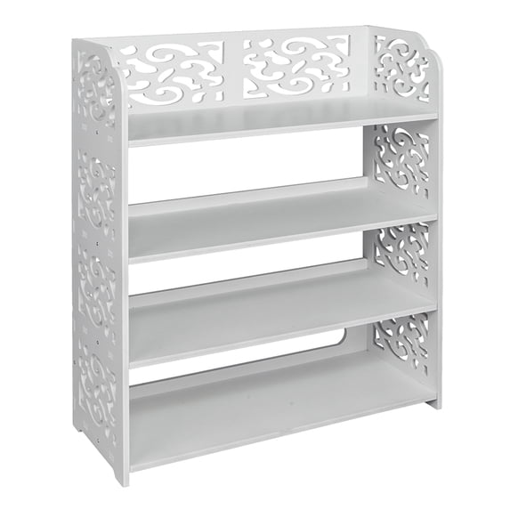 Ktaxon 4-Tier Standing Shoe Rack, Wood Plastic Board, White