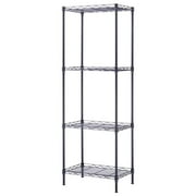 Ktaxon 4-Tier Storage Rack, Garage Wire Shelving Metal Shelves Storage Unit Black, 17.3"D x 11.4"W x 50.4"H