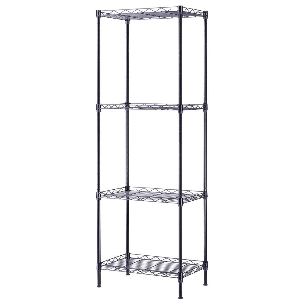 Txxplv 4 Tier Storage Shelves Wire Shelving Rack Unit, Adjustable Metal  Rack for Storage Kitchen Laundry Storage Rack (Black)