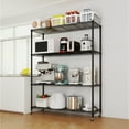 thumbnail image 1 of Ktaxon 4 Tier Wire Shelving with Wheels, 46"W x 17.7"D x 65"H Multifunctional Storage Rack Metal Garage Shelves Organizer, Capacity for 800lbs, Black, 1 of 13