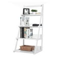 thumbnail image 1 of Ktaxon 4-Tier Wood Plastic Trapezoidal Bookshelf and Bookcase Storage Rack Waterproof, White, 1 of 6