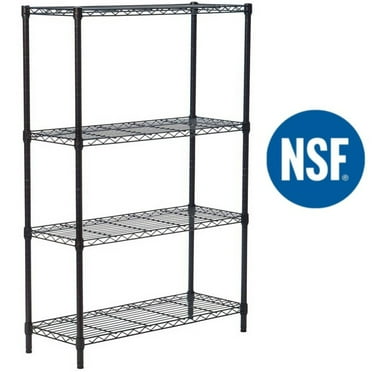 Ktaxon 4-Tier Metal Shelving Unit, Adjustable Shelf Organizer for Garage Kitchen, Storage Rack Capacity for 1100 lbs, 36"W x 14"D x 55"H, Black