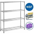 thumbnail image 1 of Ktaxon 4-Tier Metal Shelving Unit, Adjustable Shelf Organizer for Garage Kitchen, Storage Rack Capacity for 1100 lbs, 36"W x 14"D x 47"H, Chrome Bright Silver, 1 of 21