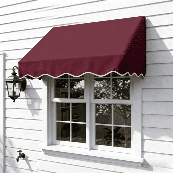 Ktaxon 4' Window Door Awning, Awnings for Doorways, Sun Shade Canopy Outdoor Patio Cover, Wine Red