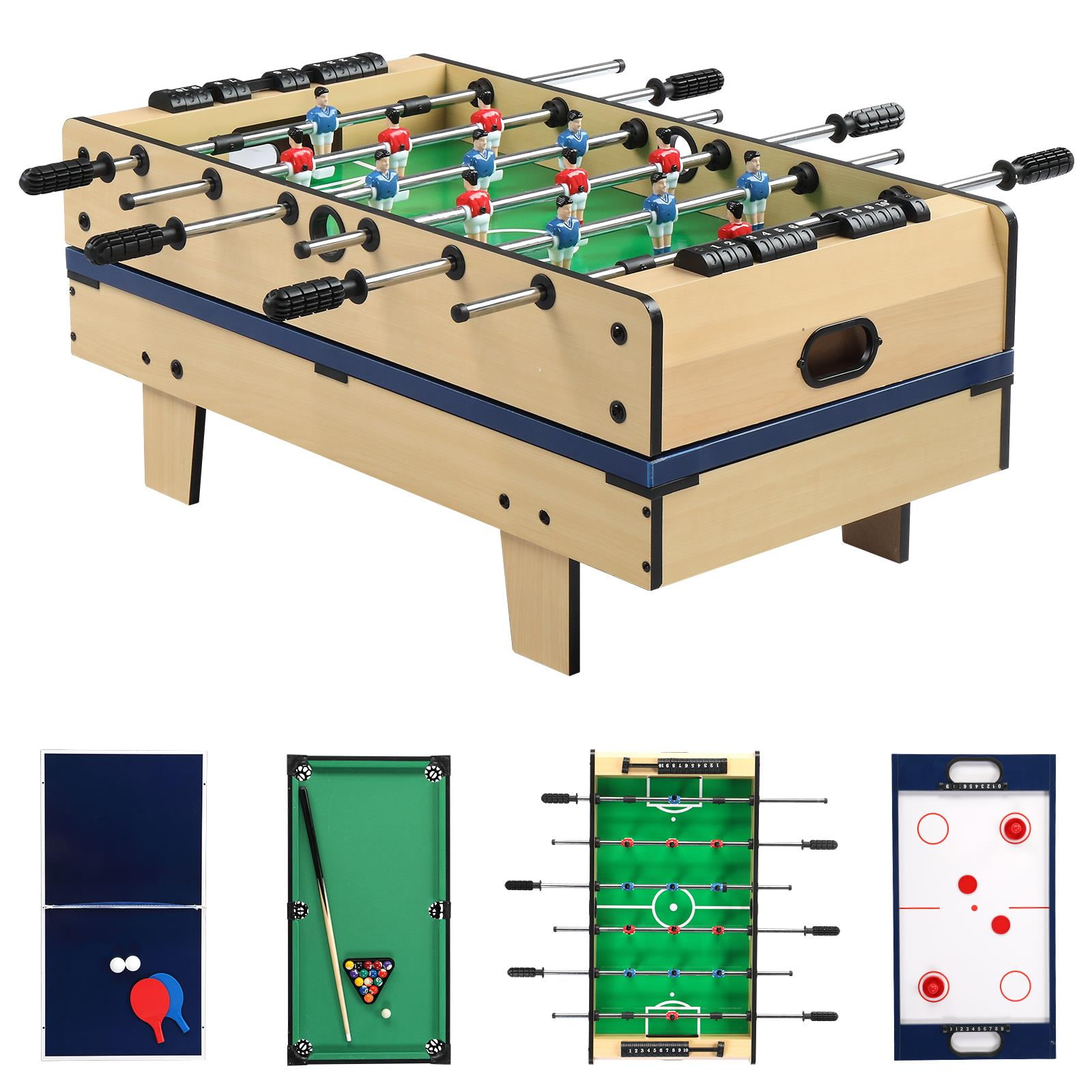 Ktaxon 4 in 1 Combo Game Table Set for Home, 3ft Game Room w/Ping Pong