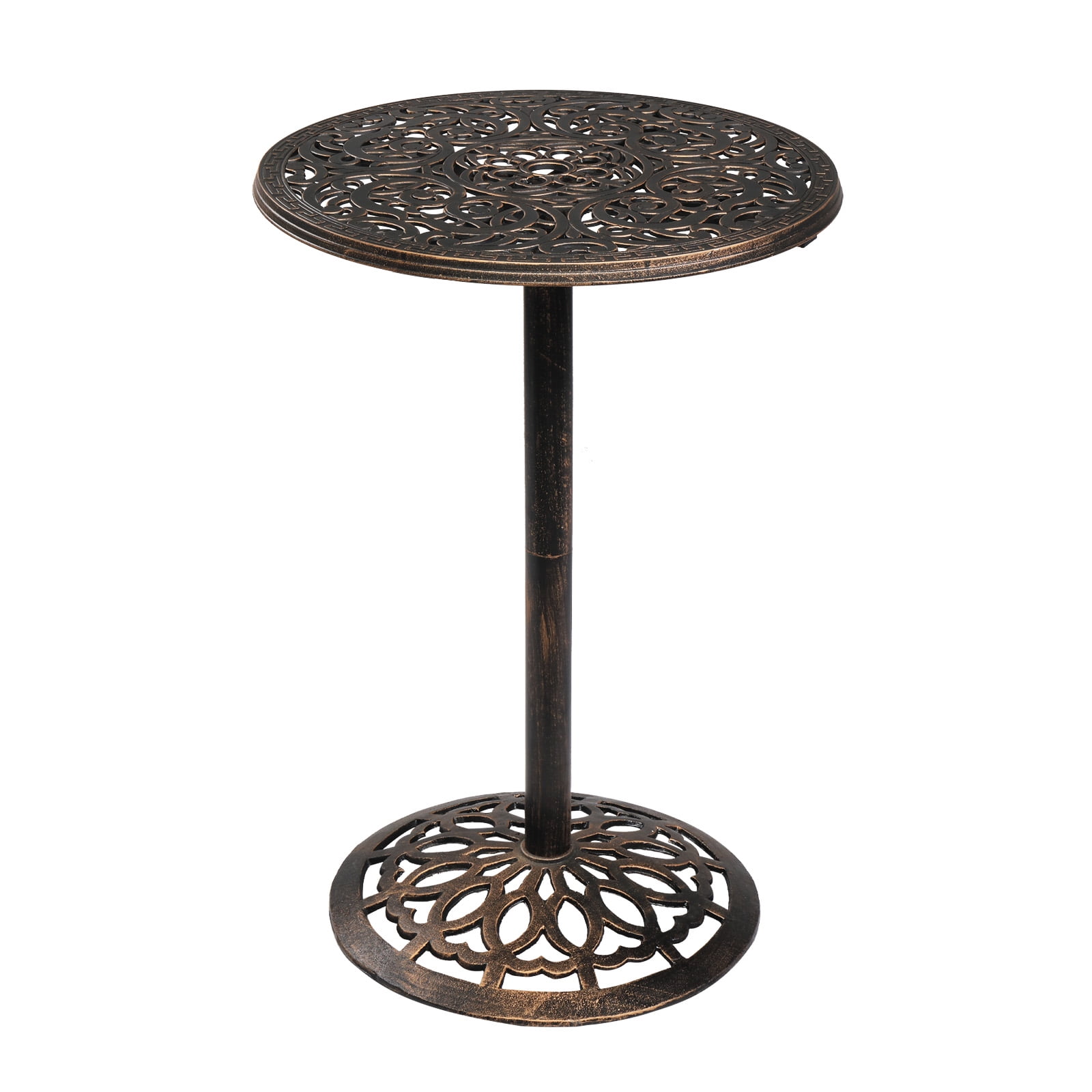 Ktaxon Outdoor Bistro Pub Table, Round Bar Height Cocktail Table with ...