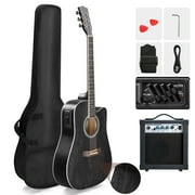 Ktaxon 41-Inch Full-Size Acoustic Electric Guitar with 10W Amp Bag Tuner and other Accessories Black