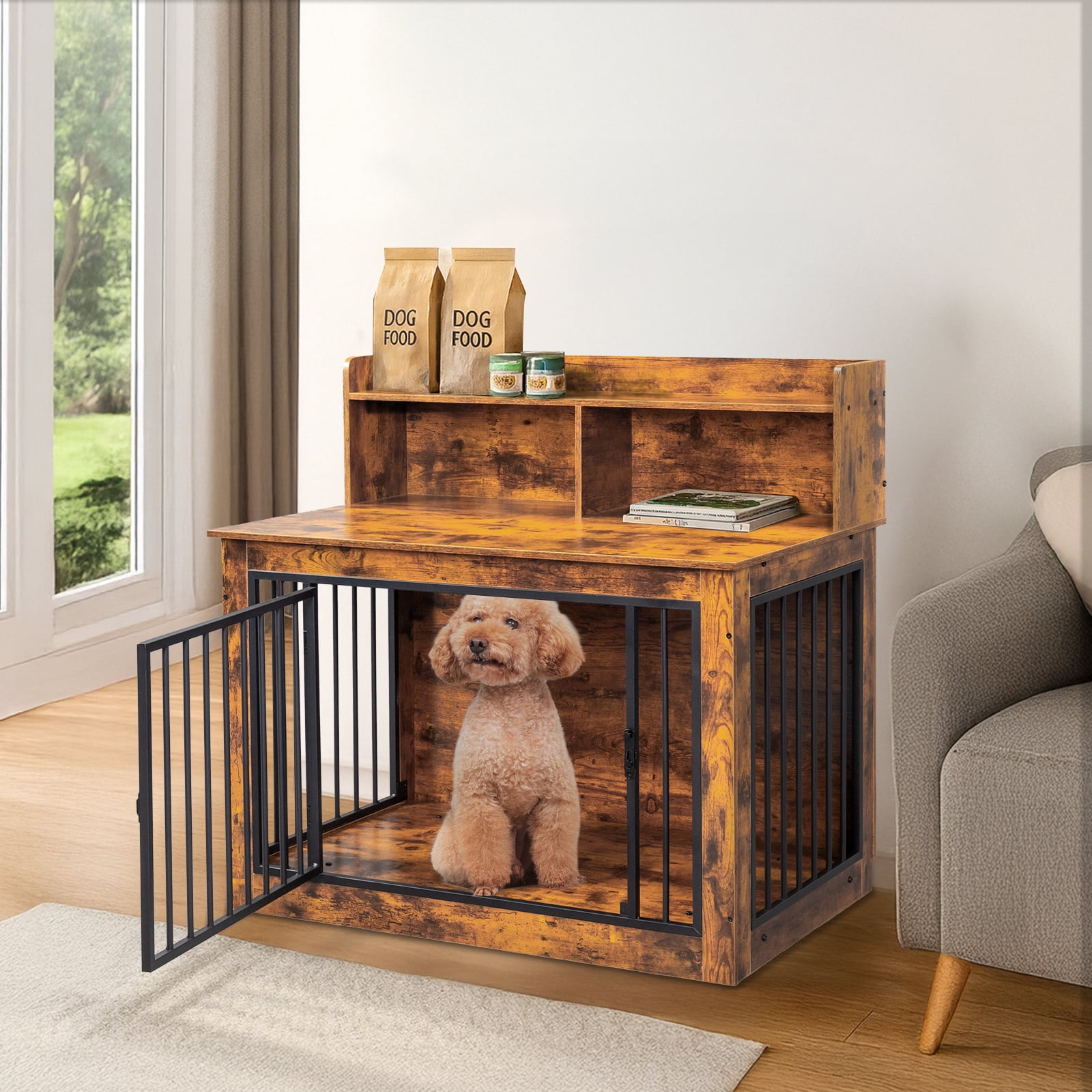 Ktaxon 42 Inch Indoor & Outdoor Heavy Duty Dog Crate, Metal Dog