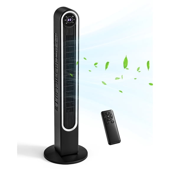 Ktaxon 42" Bladeless Tower Fan, Portable Floor Fan with Remote Control, LED Display, Adjustable 150 Oscillating, 3 Speeds, 4 Modes & 9H Timer, Ultra-Quiet Cooling Fan for Home Office Bedroom