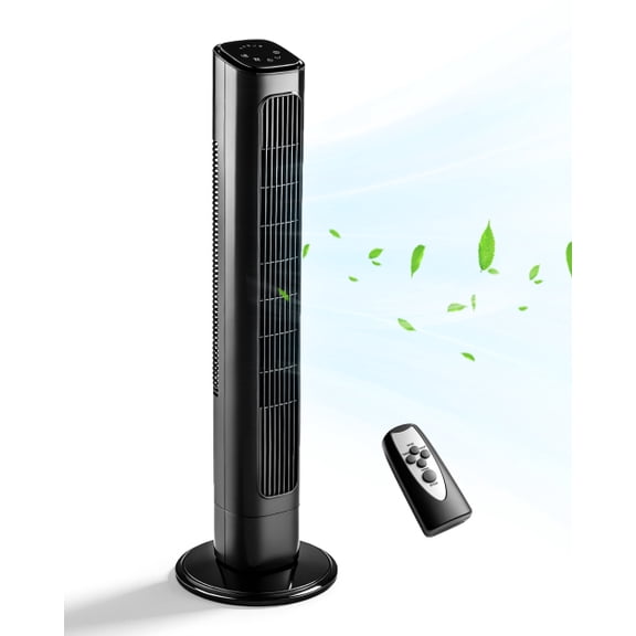 Ktaxon 36" Tower Fan with APP & Remote Control, Smart Floor Fan with 3 Modes 3 Speeds & Digital Display, Bladeless Standing Fan with Oscillating, 12H Timer, Quiet Fan
