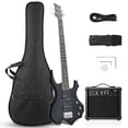 thumbnail image 1 of Ktaxon 44in Electric Bass Guitar with 20W Amp, 4 String Flame Style Bass Guitar Starter Kit, Black, 1 of 1