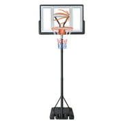 Ktaxon Portable Basketball Hoop Outdoor, Basketball Goal System 4.4-10ft Height Adjustable, 44inch Shatterproof Backboard,Gray Orange