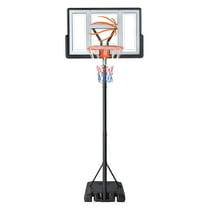 Ktaxon 44inch Portable Basketball Hoop Outdoor, Basketball Goal System 4.4-10ft Height Adjustable, Shatterproof Backboard,Gray Orange