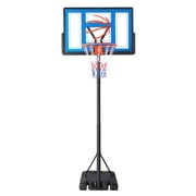 Ktaxon Portable Basketball Hoop Outdoor, Basketball Goal System 4.4-10ft Height Adjustable, 44inch Shatterproof Backboard, Blue Orange